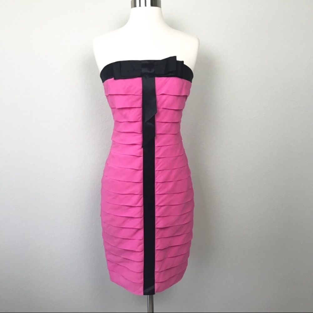 Betsey Johnson strapless pink dress with bow